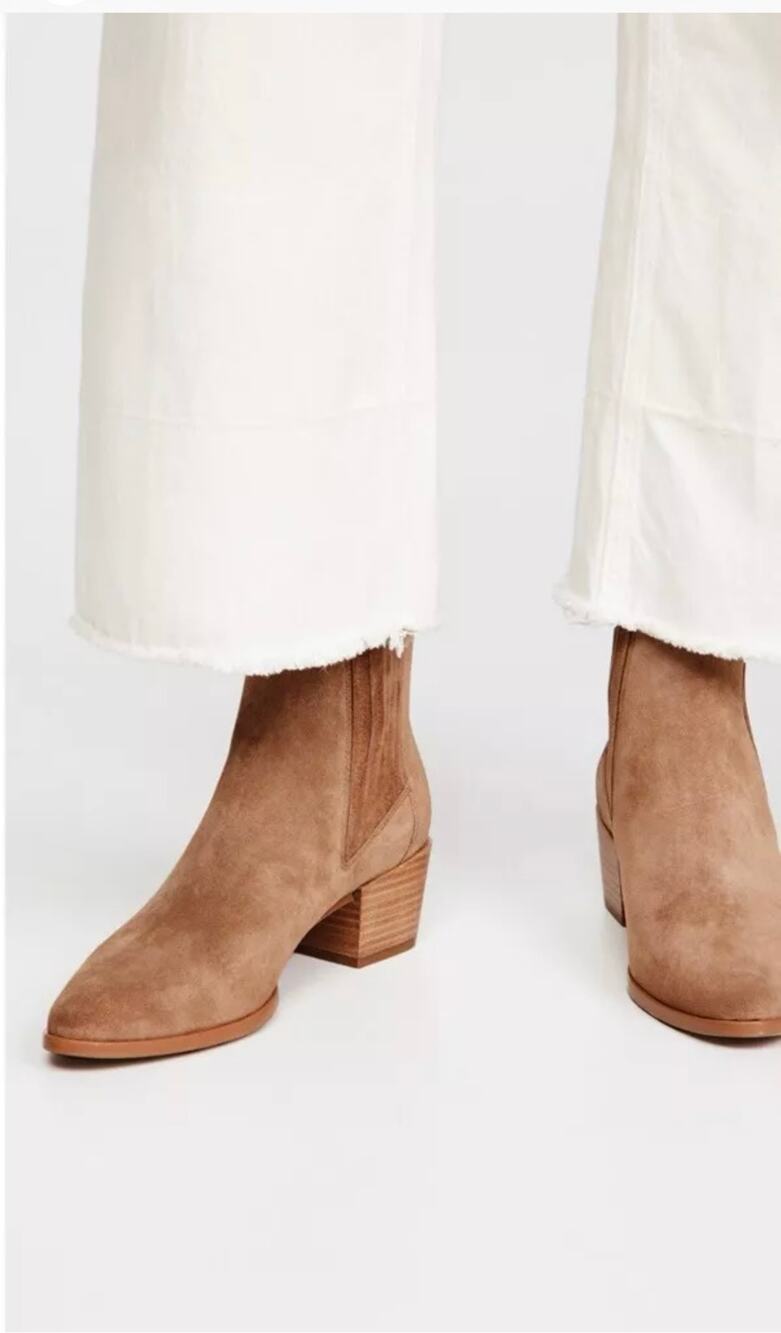RAG & BONE ICON Rover Suede Ankle Boots Beige - Size 5.5